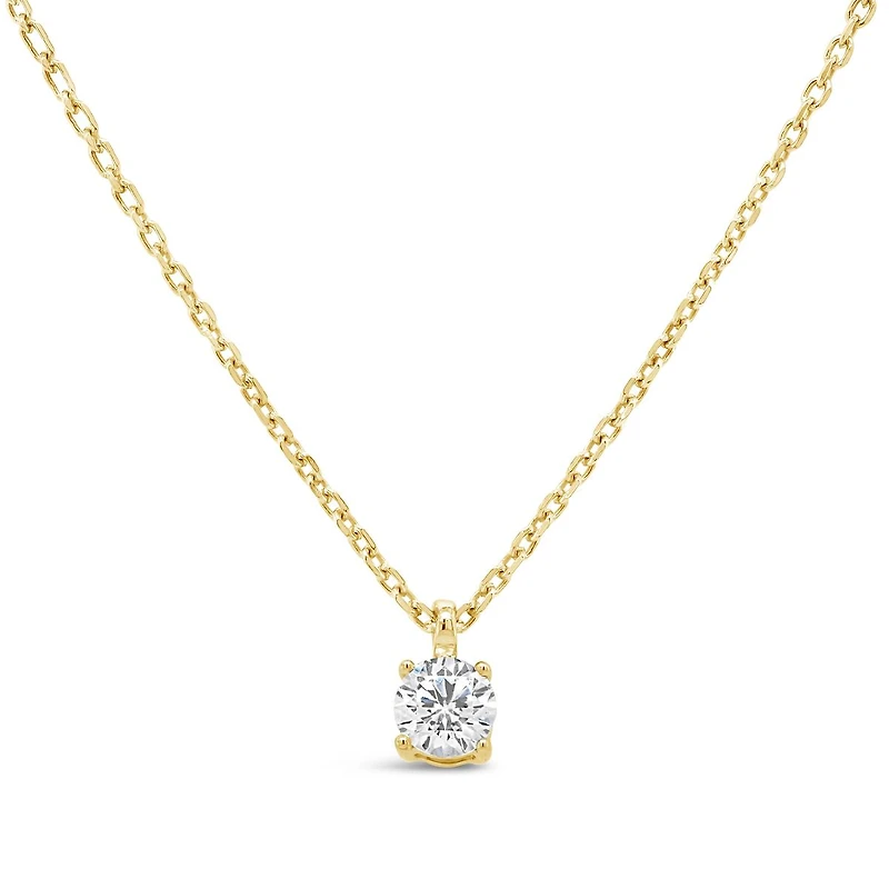 New Brilliance 10K Yellow Gold Lab Grown 0.25CT Diamond Solitaire Pendant