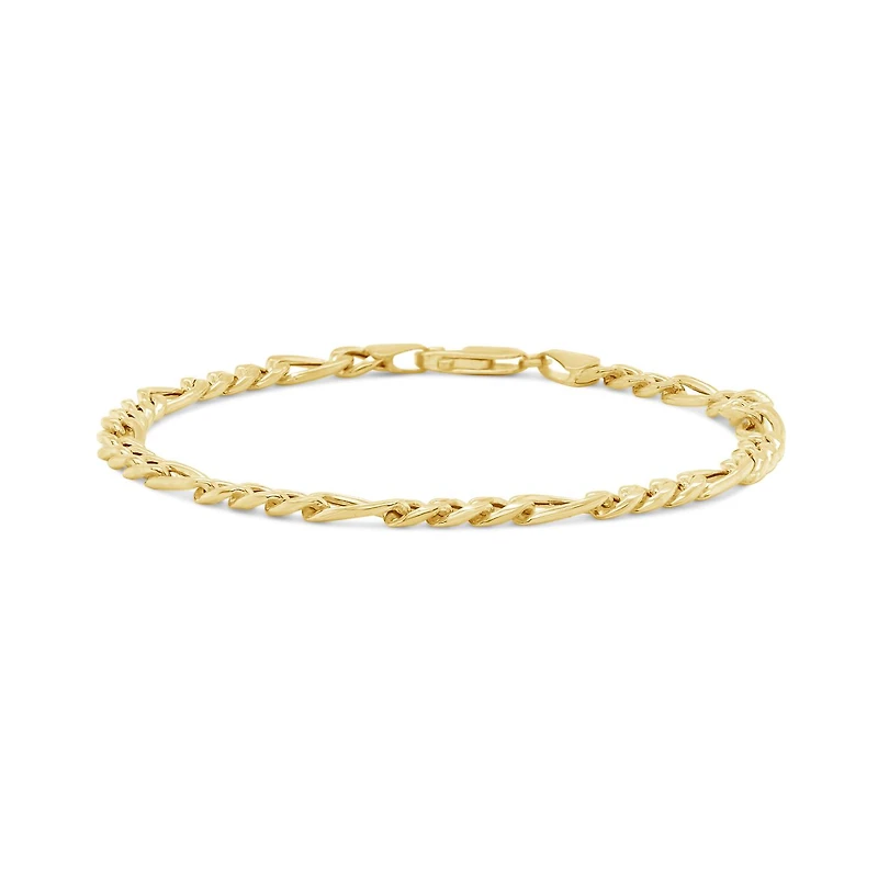 10K Yellow Gold 7.5" 4.5mm Figaro Bracelet
