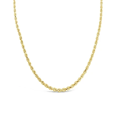 10K Yellow and White Gold 20" Diamond Cut Rope Chain