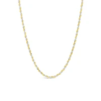 10K Yellow Gold with White Accent 20" 2.0mm Rope Chain