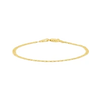 10K Yellow Gold 7.5" 2mm Flat Concave Anchor Bracelet