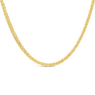 10K Yellow Gold 18" 1.4mm Solid Square Wheat Chain