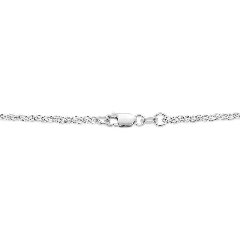 10K White Gold 18" 1.4mm Solid Square Wheat Chain