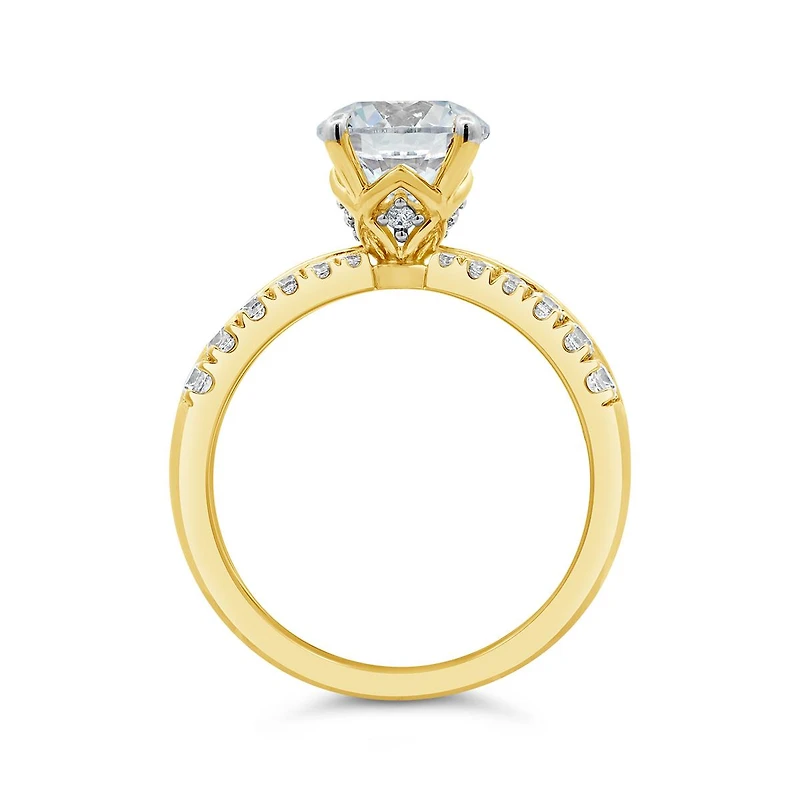 New Brilliance 14K Yellow Gold Lab Grown 2.50CTW Diamond Bridal Ring