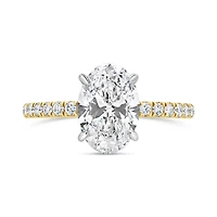 New Brilliance 14K Yellow Gold Lab Grown 2.40CTW Oval Diamond Ring