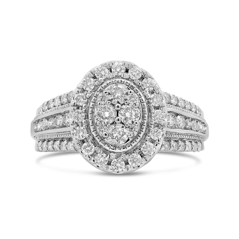 New Brilliance 10K White Gold Lab Grown 1.00CTW Diamond Fashion Ring