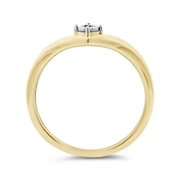 10K Yellow Gold Diamond Chevron Stackable Ring