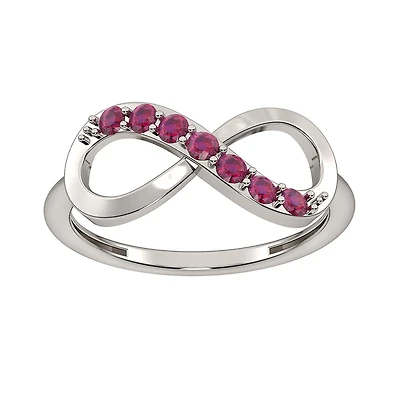 Sterling Silver Created Ruby Infinity Ring