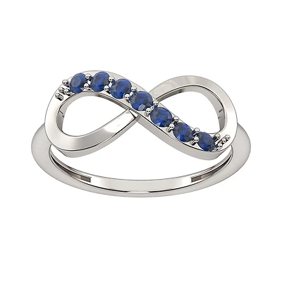 Sterling Silver Created Sapphire Infinity Ring