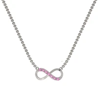 Sterling Silver Created Pink Sapphire Infinity Necklace