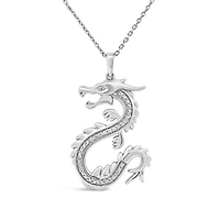 Sterling Silver Diamond Dragon Pendant