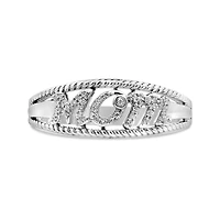 Sterling Silver Diamond Mom Ring