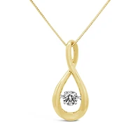 New Brilliance 10K Yellow Gold Lab Grown 0.30CT Dancing Diamond Infinity Pendant