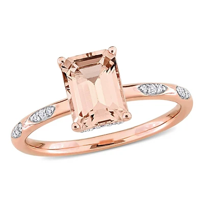 Julianna B 14K Rose Gold Morganite and Diamond Ring