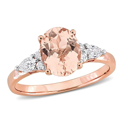 Julianna B 14K Rose Gold Morganite and Diamond Ring
