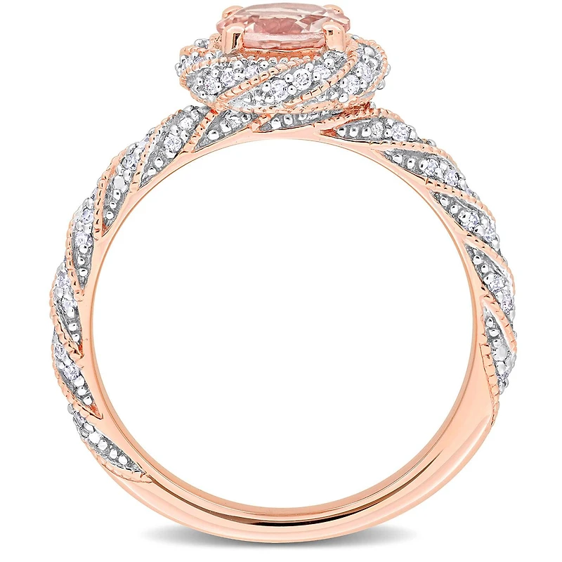 Julianna B 14K Rose Gold Morganite and Diamond Ring