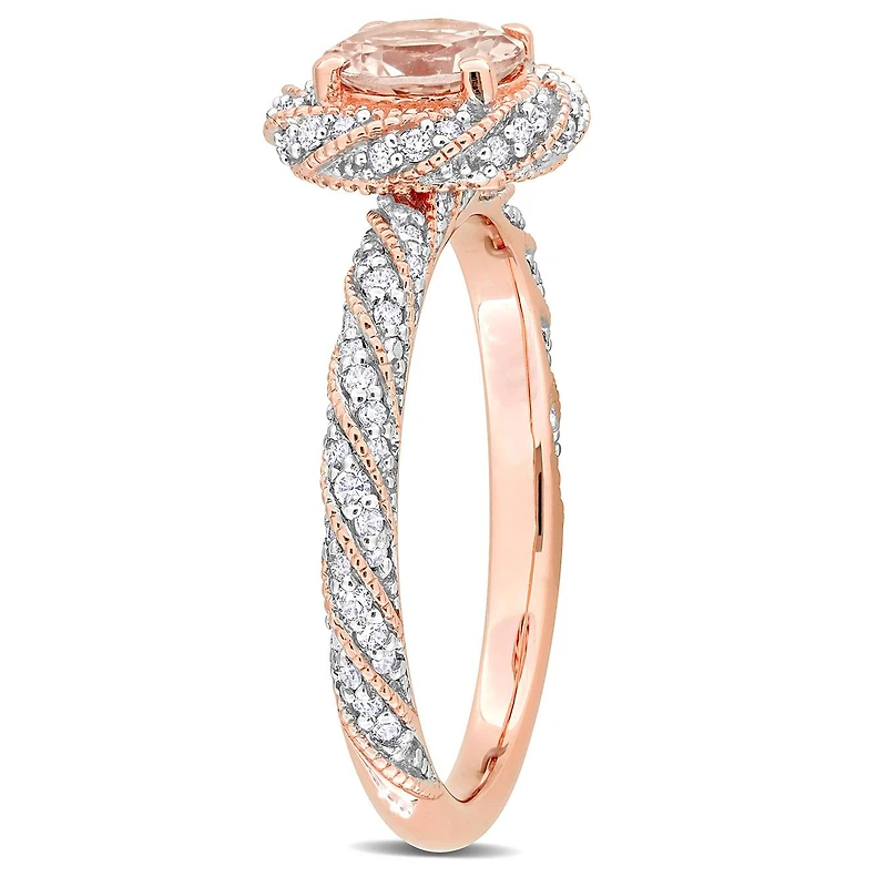 Julianna B 14K Rose Gold Morganite and Diamond Ring