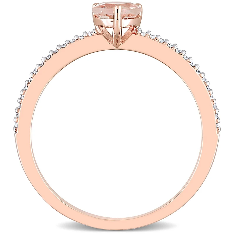 Julianna B 10K Rose Gold Morganite and Diamond Ring