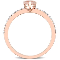 Julianna B 10K Rose Gold Morganite and Diamond Ring