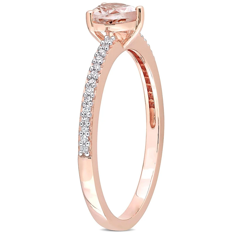 Julianna B 10K Rose Gold Morganite and Diamond Ring