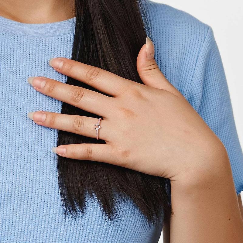 Julianna B 10K Rose Gold Morganite and Diamond Ring