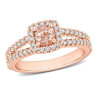 Julianna B 14K Rose Gold Morganite and Diamond Ring