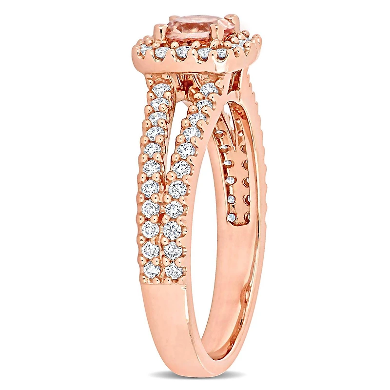 Julianna B 14K Rose Gold Morganite and Diamond Ring
