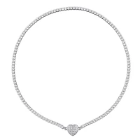 Julianna B Sterling Silver Amethyst and Created White Sapphire 17" Necklace