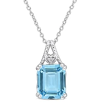 Julianna B Sterling Silver Blue and White Topaz Pendant