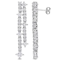 Julianna B Sterling Silver Created White Sapphire Drop Earrings