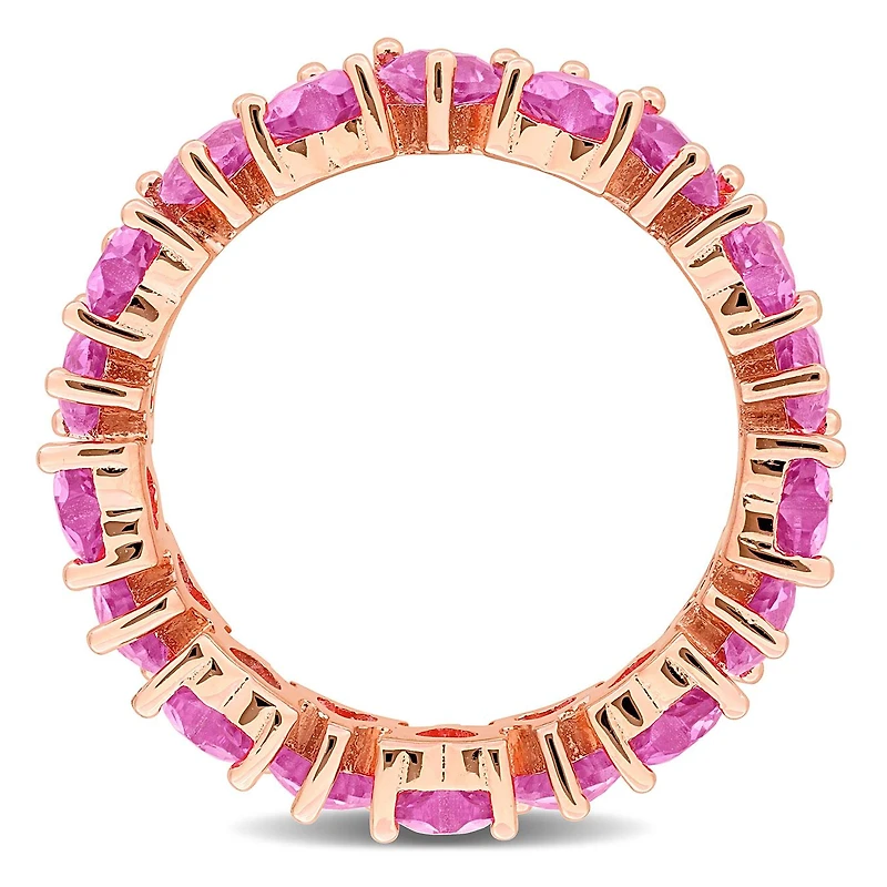 Julianna B Rose Plated Sterling Silver Created Pink Sapphire Ring