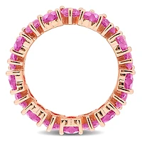 Julianna B Rose Plated Sterling Silver Created Pink Sapphire Ring