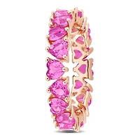 Julianna B Rose Plated Sterling Silver Created Pink Sapphire Ring