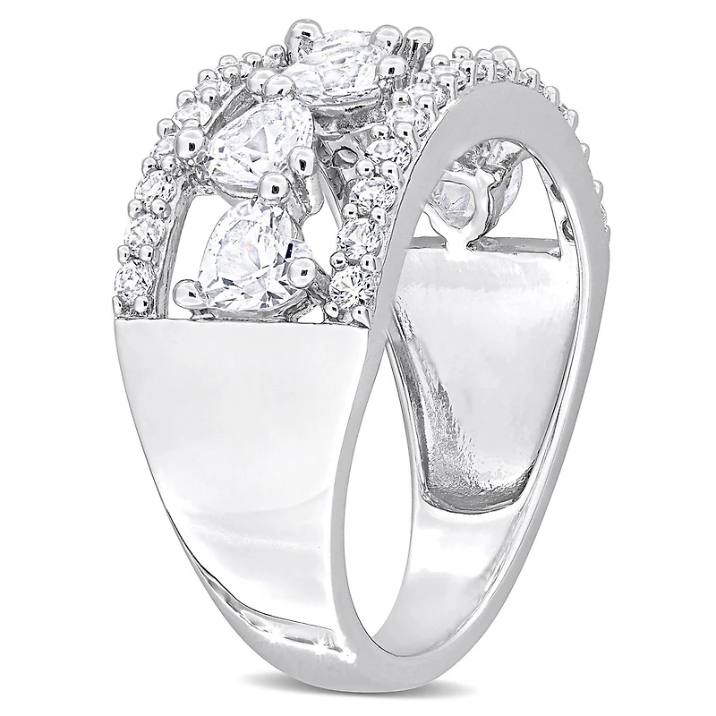 Julianna B Sterling Silver Created White Sapphire Ring