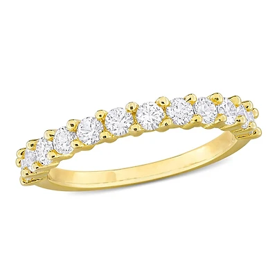 Julianna B Yellow Plated Sterling Silver Created White Sapphire Ring
