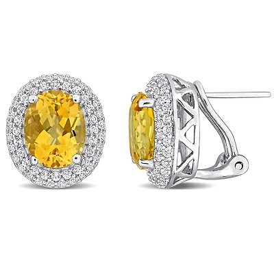 Julianna B Sterling Silver Citrine and White Topaz Earrings
