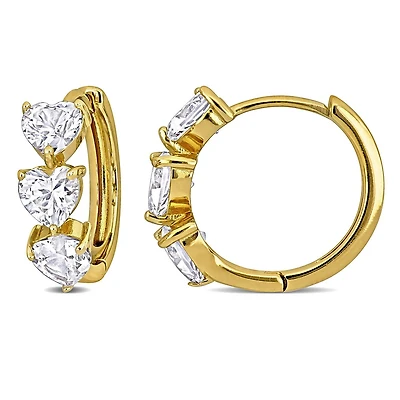 Julianna B Yellow Plated Sterling Silver Created White Sapphire Earrings