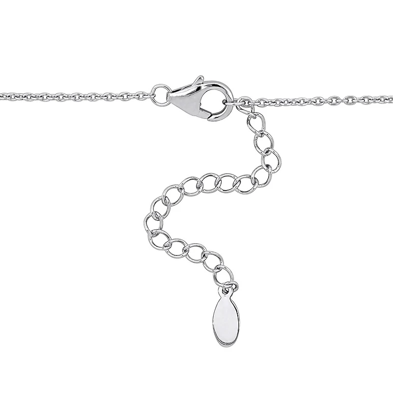 Julianna B Sterling Silver Aquamarine and Blue Topaz Necklace 18" + 2" Extender