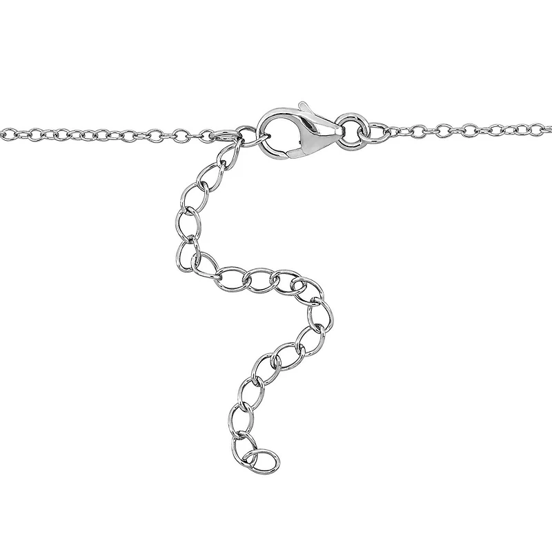 Julianna B Sterling Silver Black Spinel and White Topaz Swan Necklace