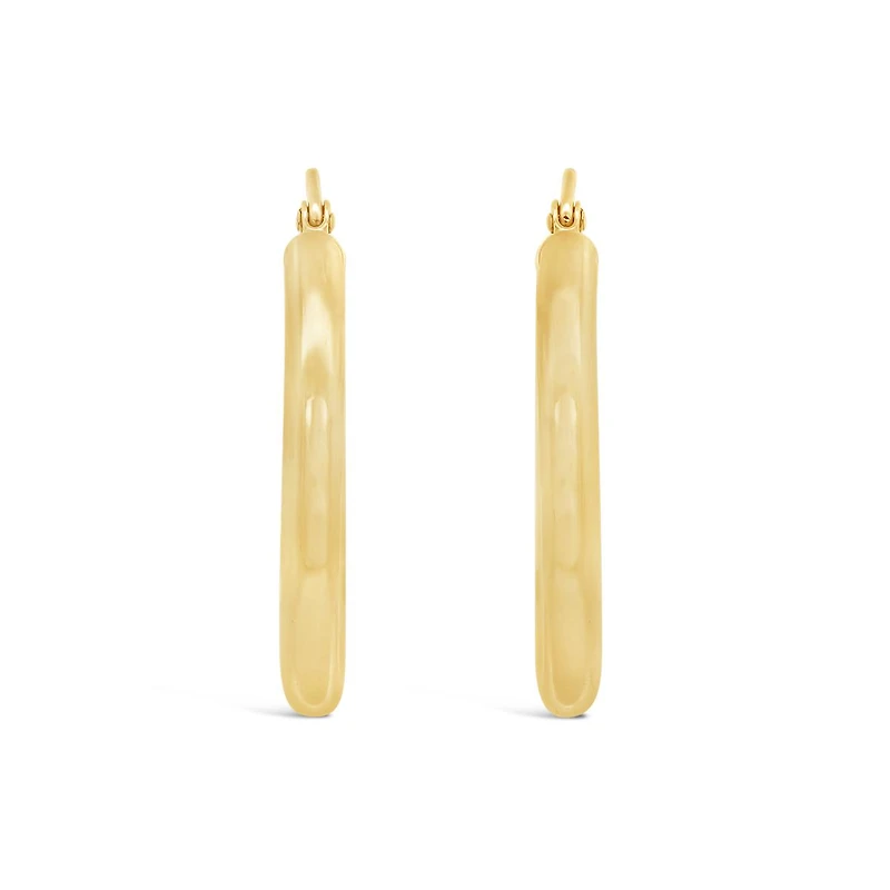 14K Yellow Gold 25mm Hoop Earrings