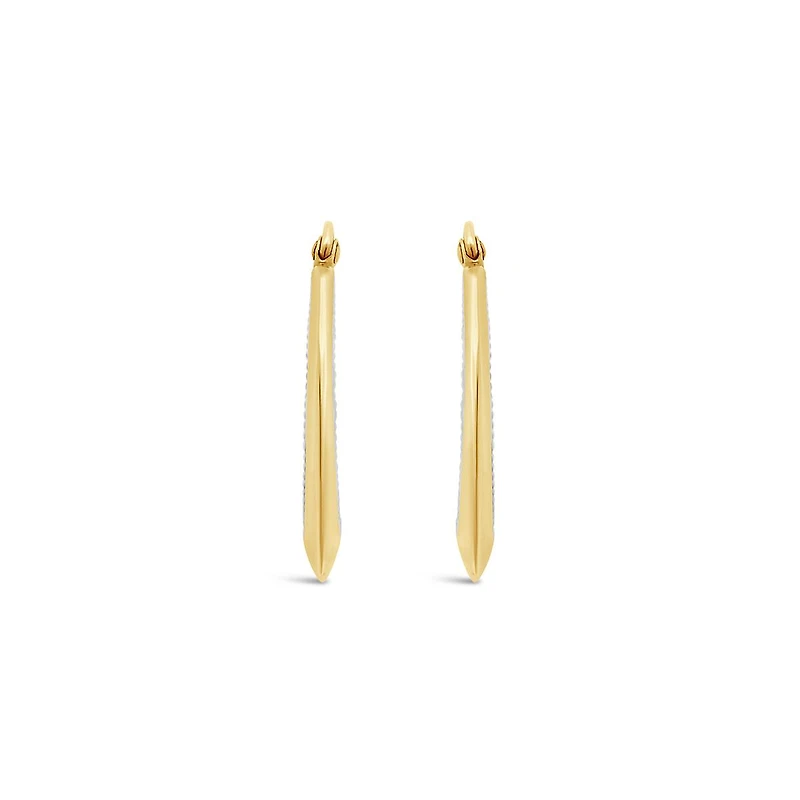 14K Yellow Gold 19mm Beaded Hoop Earrings