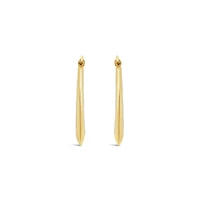14K Yellow Gold 19mm Beaded Hoop Earrings