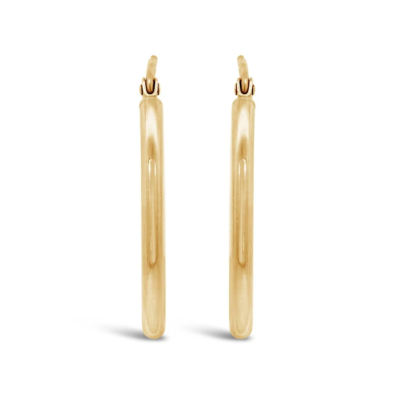 14K Yellow Gold 27mmx20mm Oval Hoop Earrings