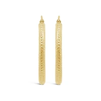14K Yellow Gold 30mm Diamond Cut Hoop Earrings