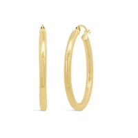 14K Yellow Gold 25mm Hoop Earrings