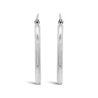 14K White Gold 27mmx20mm Oval Hoop Earrings