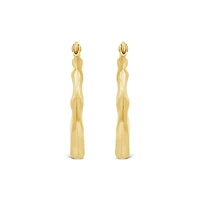 14K Tri Gold 18mm Heart Hoop Earrings