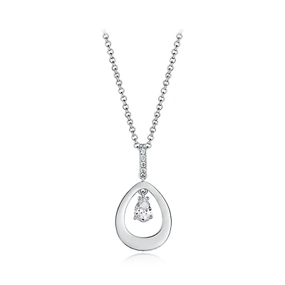 Sterling Silver Cubic Zirconia Dancing 19" Pendant