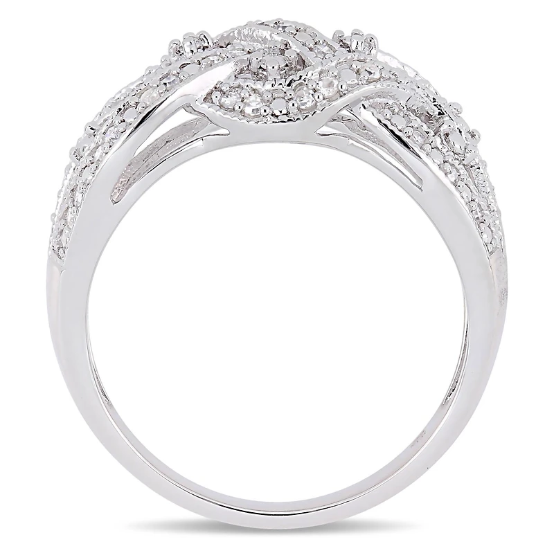 Julianna B Sterling Silver 0.24CTW Diamond Twist Band