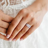 Julianna B Sterling Silver 0.24CTW Diamond Twist Band